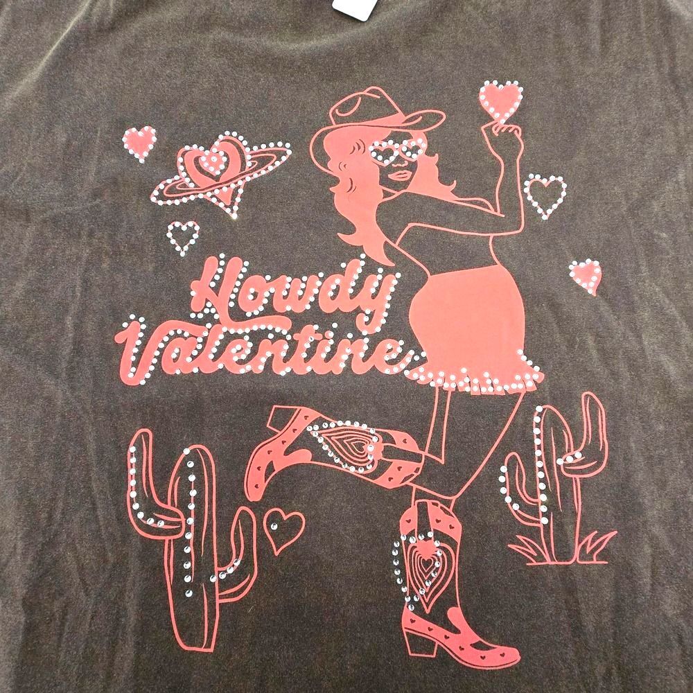 Shop Talulah Madi Nelson Howdy Valentine Cowgirl Rhinestone Graphic Tee NWT M
